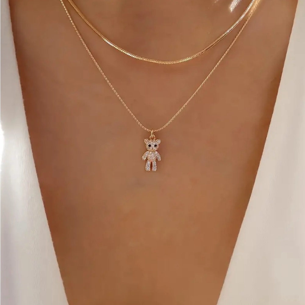 Teddy Bear Multi-Layered Necklace